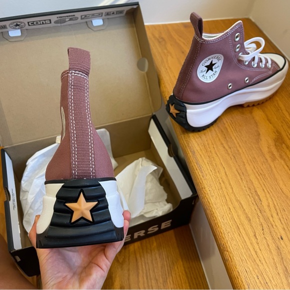 NWT Converse Run Star Hike Platform in saddle high top Chuck Taylor - Picture 10 of 11